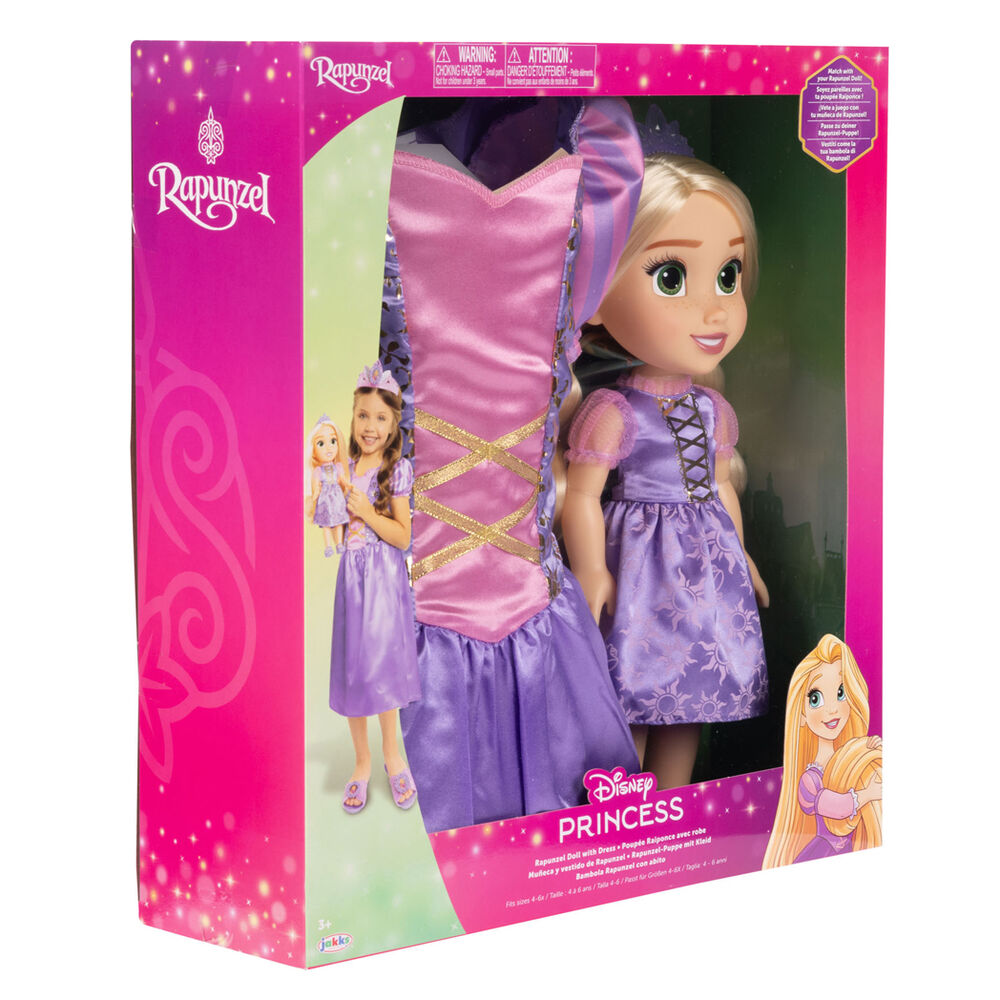 JAKKS Pacific Disney Tangled Rapunzel Doll 38cm and Dress Costume Gift Set - Ginga Toys