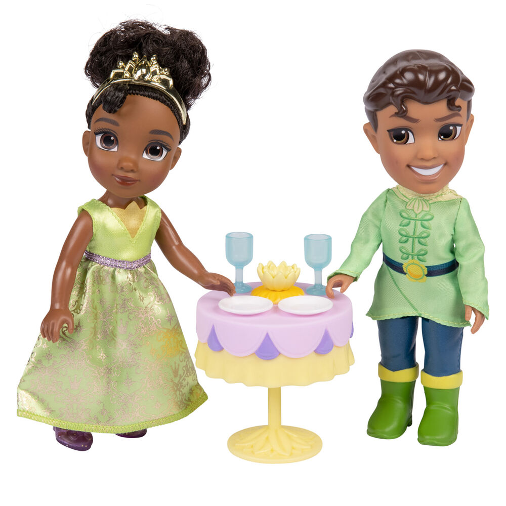 JAKKS Pacific Disney The Princess and the Frog Princess Tiana & Naveen Doll "Moments of Love" Petite Gift Play Set - Ginga Toys