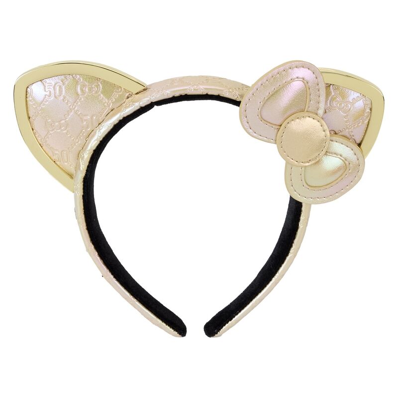Loungefly Sanrio Hello Kitty 50th Anniversary Metallic Gold Ear Headband - Ginga Toys