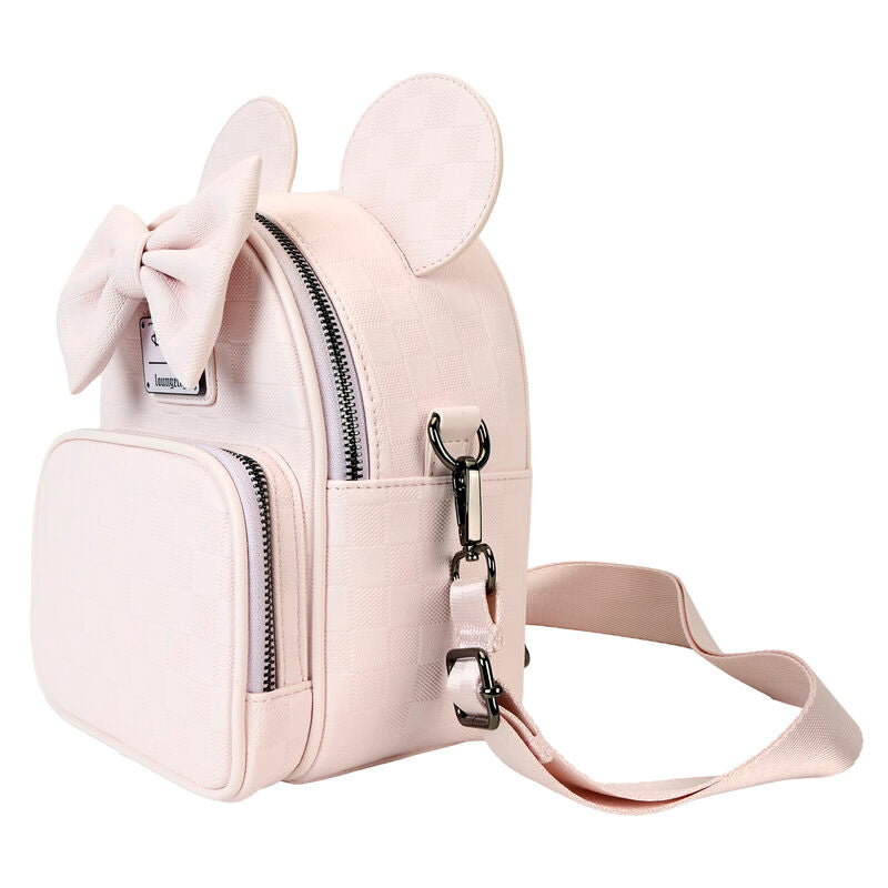 Loungefly Disney Minnie Mouse Checkered Texture Convertible Mini Backpack & Crossbody Bag – Ginga Toys