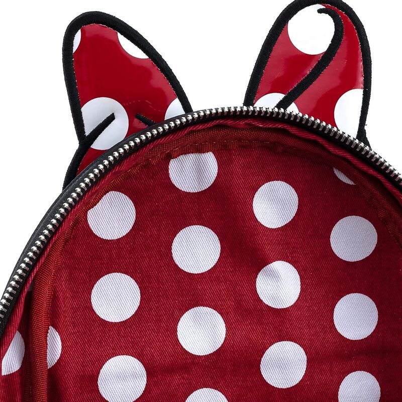 black mini backpack black with red bow Loungefly Disney Minnie Mouse Bow Black Mini Backpack
