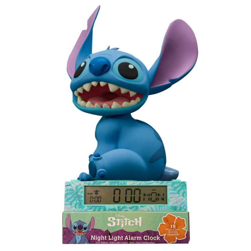 Disney Stitch 3D Night Light with Alarm Clock - Ginga Toys