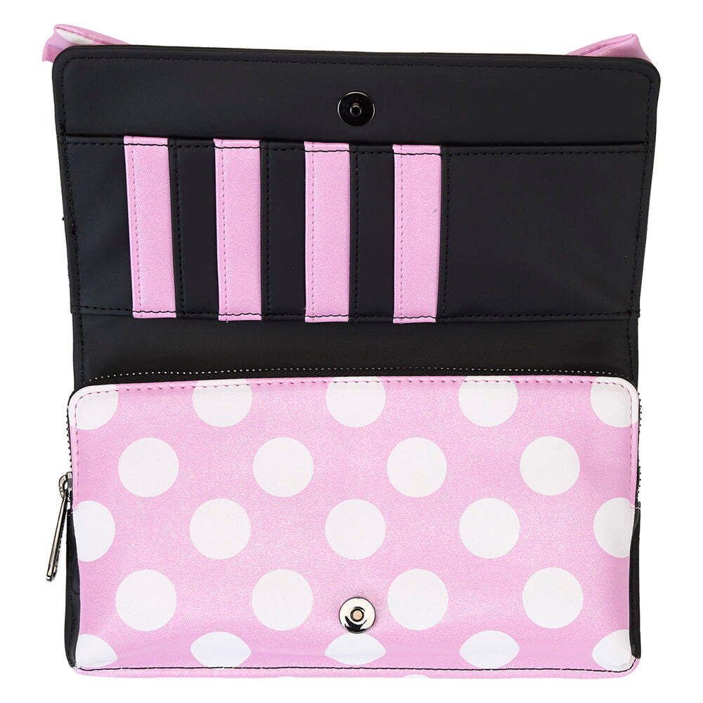 Loungefly Disney Minnie Mouse Floral Rock The Dots Clutch Crossbody Bag - Ginga Toys