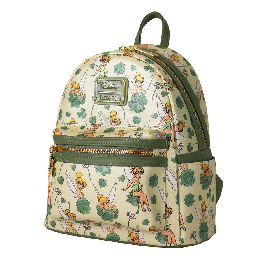 Loungefly Disney Peter Pan Tinker Bell Clover All-Over Print Mini Backpack - Ginga Toys