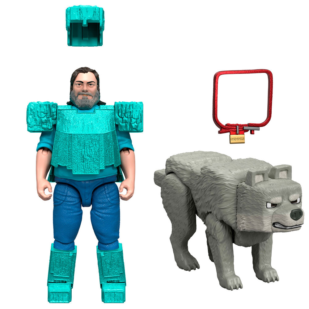 Minecraft The Movie Steve & Wolf 2-Pack Figure Set - Ginga Toys