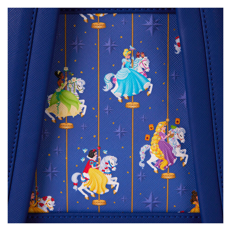 Loungefly Disney Princess Carousel All-Over Print Drawstring Mini Backpack - Ginga Toys