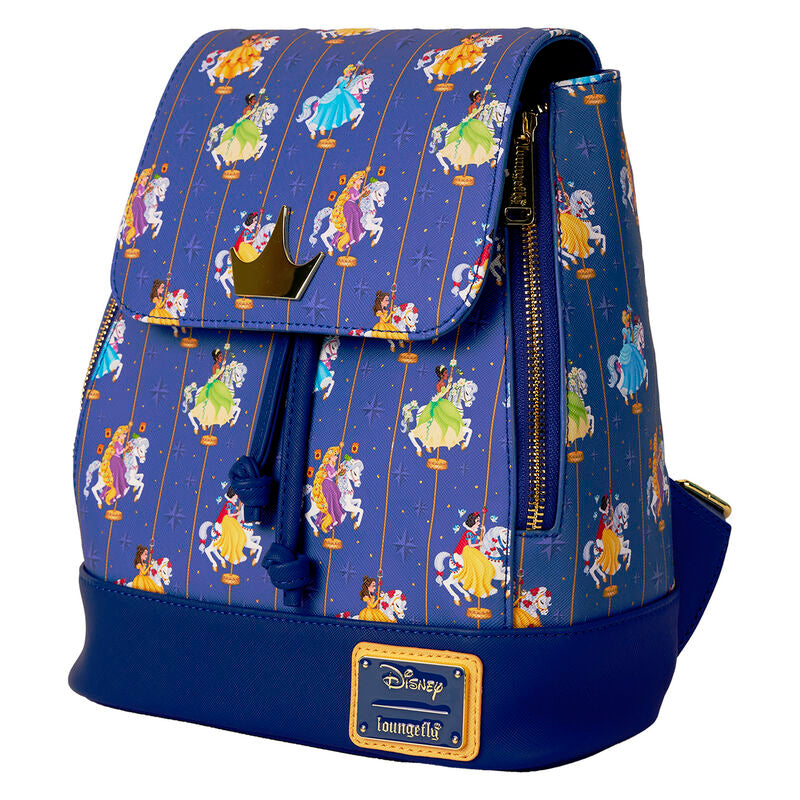 Loungefly Disney Princess Carousel All-Over Print Drawstring Mini Backpack - Ginga Toys