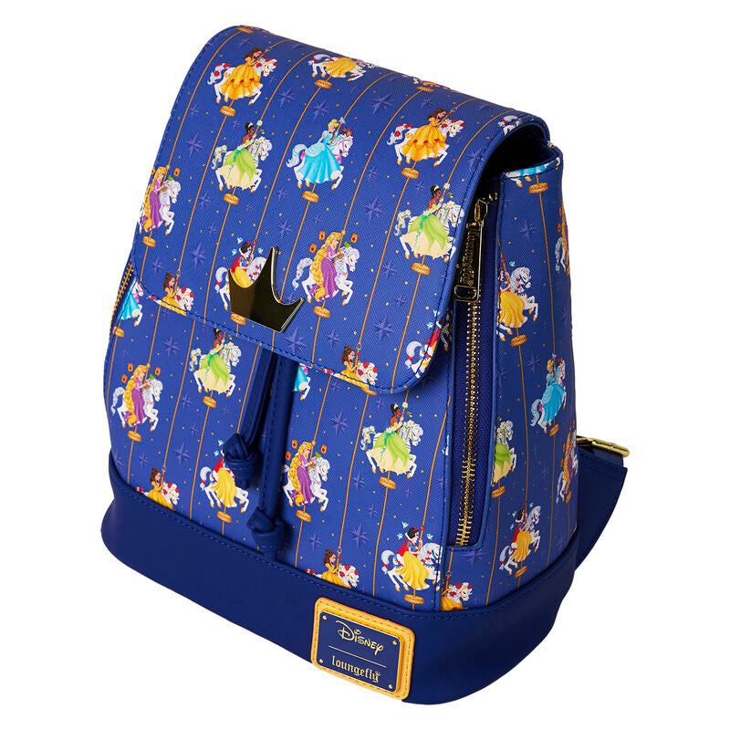 Loungefly Disney Princess Carousel All-Over Print Drawstring Mini Backpack - Ginga Toys