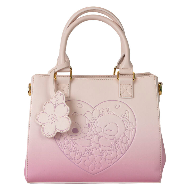 Loungefly Disney Stitch & Angel Cherry Blossom Heart Crossbody Bag - Ginga Toys