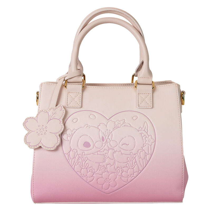 Loungefly Disney Stitch & Angel Cherry Blossom Heart Crossbody Bag - Ginga Toys