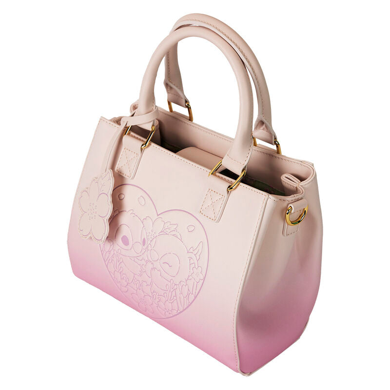 Loungefly Disney Stitch & Angel Cherry Blossom Heart Crossbody Bag - Ginga Toys