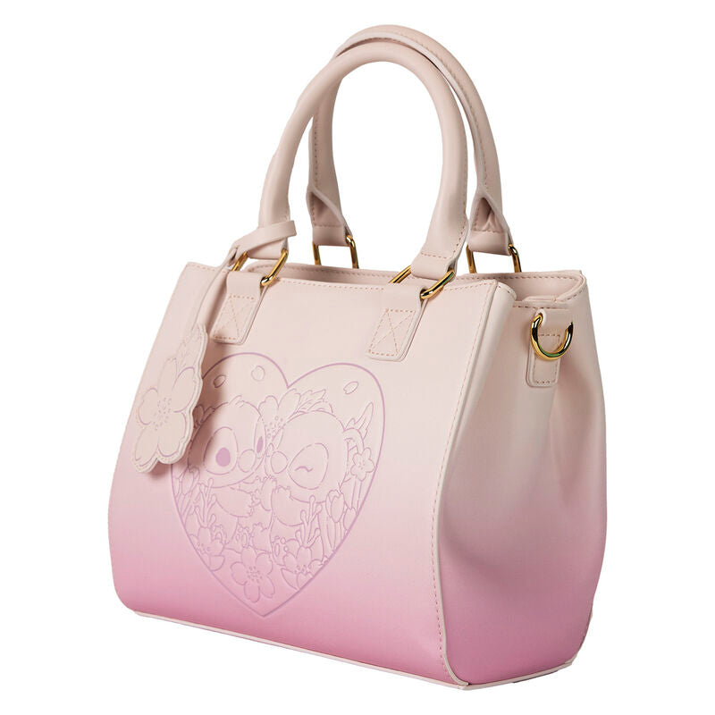 Loungefly Disney Stitch & Angel Cherry Blossom Heart Crossbody Bag - Ginga Toys