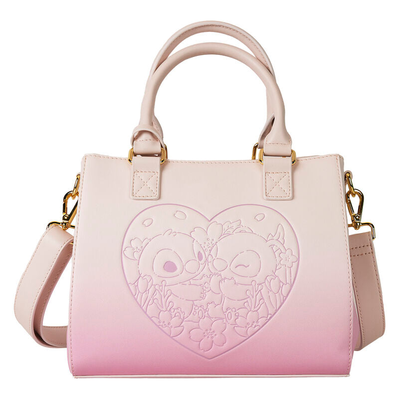Loungefly Disney Stitch & Angel Cherry Blossom Heart Crossbody Bag - Ginga Toys