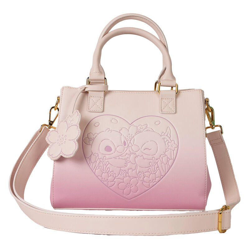 Loungefly Disney Stitch & Angel Cherry Blossom Heart Crossbody Bag - Ginga Toys