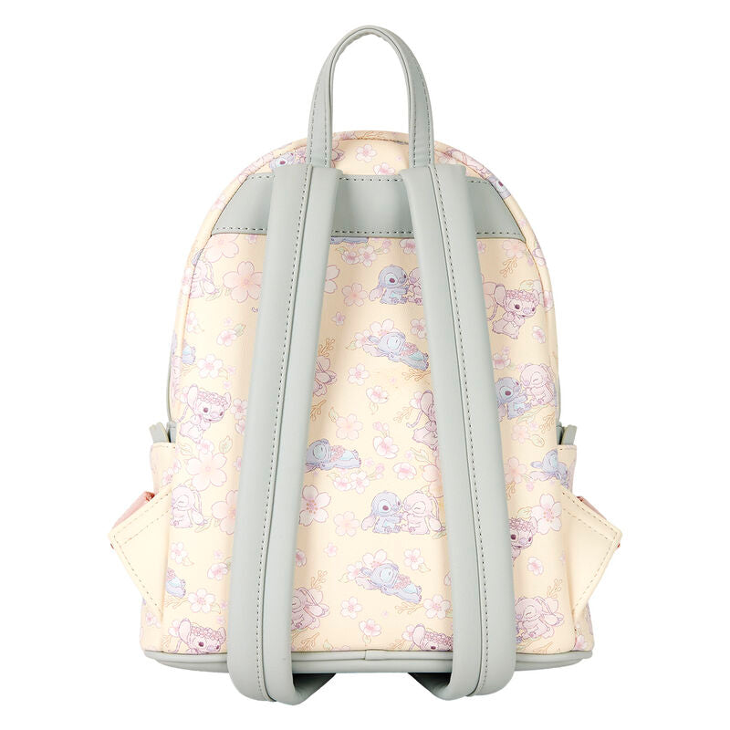 Loungefly Disney Stitch & Angel Cherry Blossom All-Over Print Mini Backpack - Ginga Toys