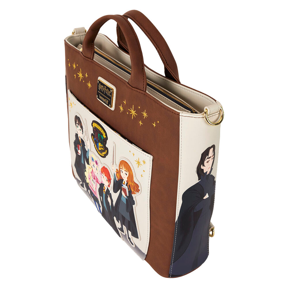 Loungefly Harry Potter Hogwarts Convertible Backpack & Tote Crossbody Bag - Ginga Toys
