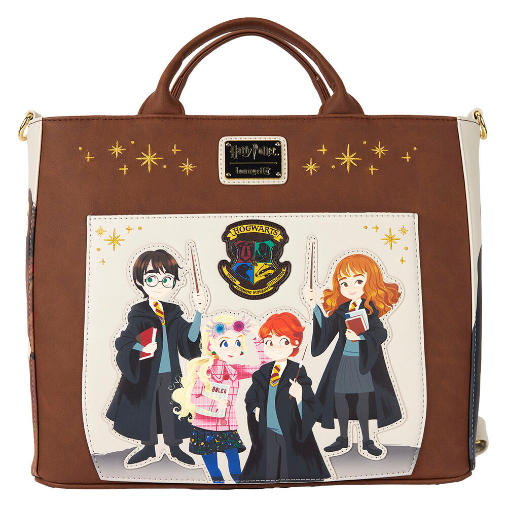 Loungefly Harry Potter Hogwarts Convertible Backpack & Tote Crossbody Bag - Ginga Toys