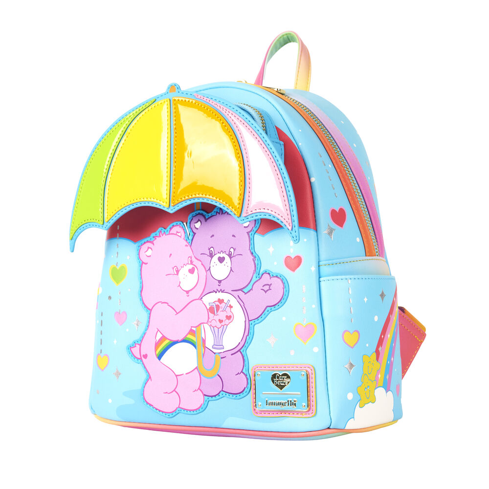 Loungefly Care Bears Cheer Bear & Share Bear Rainbow Umbrella Mini Backpack - Ginga Toys