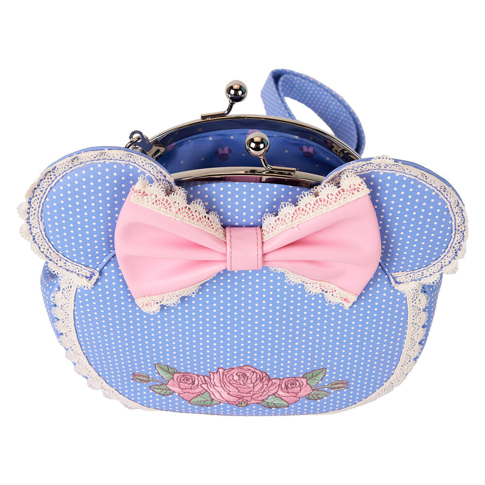 Loungefly Disney Minnie Mouse Floral and Lace Kisslock Crossbody Bag - Ginga Toys