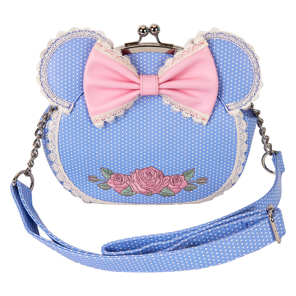 Loungefly Disney Minnie Mouse Floral and Lace Kisslock Crossbody Bag - Ginga Toys