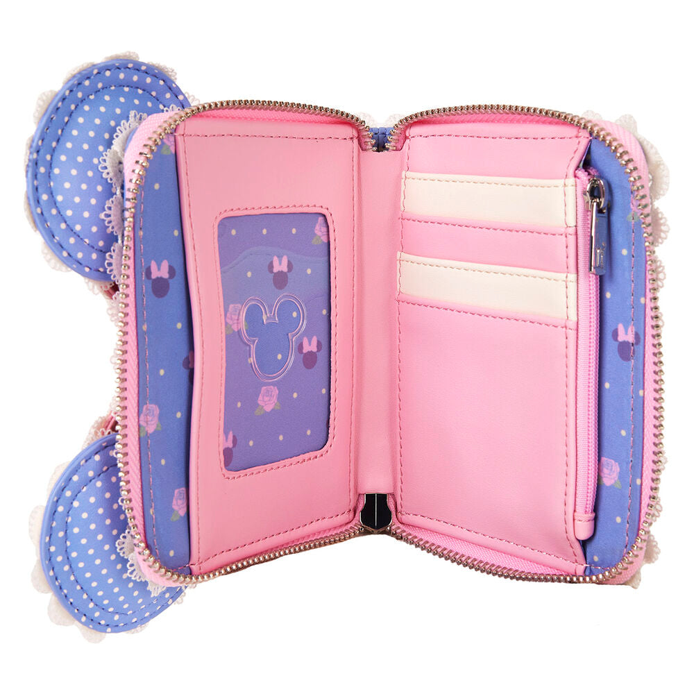 Loungefly Disney Minnie Mouse Floral and Lace Zip Around Wallet - Ginga Toys