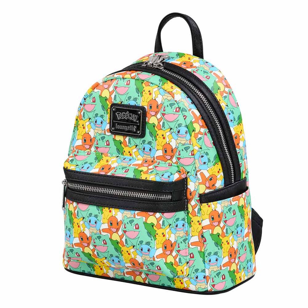 Loungefly Pokémon Starters and Pikachu AOP Mini Backpack