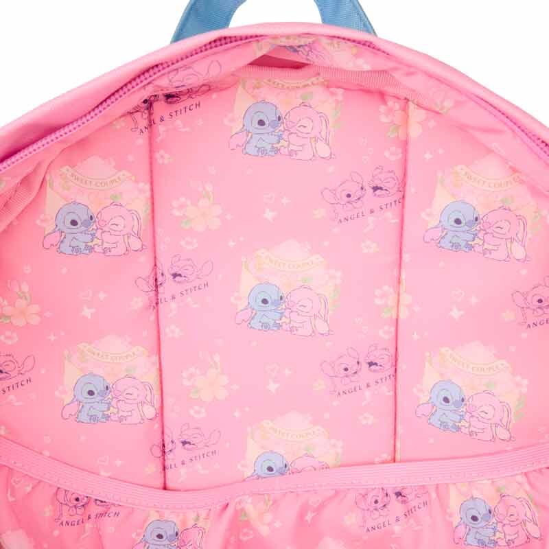 Loungefly Disney Stitch & Angel All-Over Print Nylon Full-Size Backpack - Ginga Toys