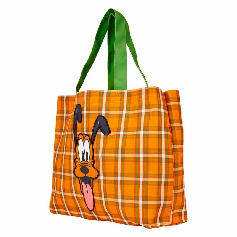 Loungefly Disney Pluto 95th Anniversary Plaid Canvas Tote Bag - Ginga Toys