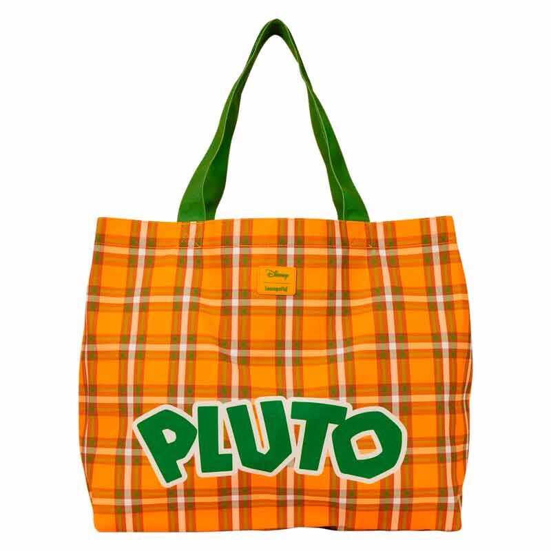 Loungefly Disney Pluto 95th Anniversary Plaid Canvas Tote Bag - Ginga Toys