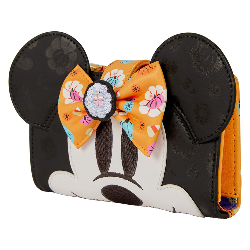 Loungefly Disney Minnie Mouse Cosplay Floral Pumpkin Flap Wallet - Ginga Toys