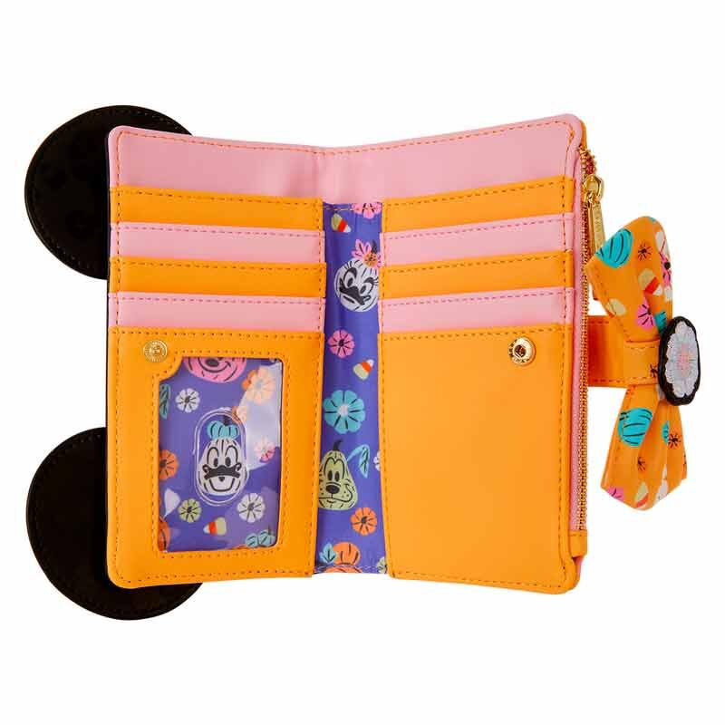 Loungefly Disney Minnie Mouse Cosplay Floral Pumpkin Flap Wallet - Ginga Toys