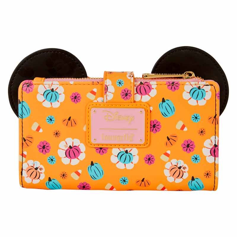 Loungefly Disney Minnie Mouse Cosplay Floral Pumpkin Flap Wallet - Ginga Toys