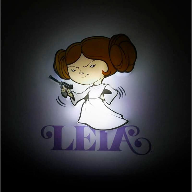 3D Light FX Star Wars Leia 3D Deco Mini-Sized Sticker LED Wall Light - Ginga Toys