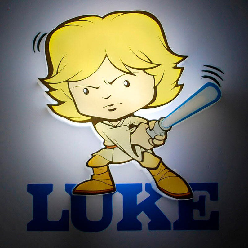 3D Light FX Star Wars Luke Skywalker 3D Deco Mini-Sized Sticker LED Wall Light - Ginga Toys