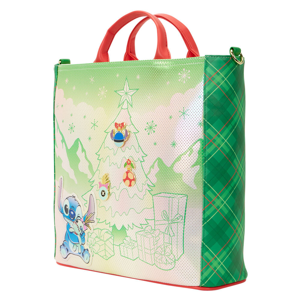 Loungefly Disney Lilo & Stitch Holiday Tote Pin Trader Crossbody Bag - Ginga Toys