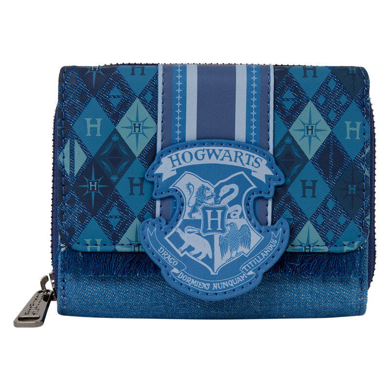 Loungefly Harry Potter Hogwarts Denim Tri-fold Wallet - Ginga Toys