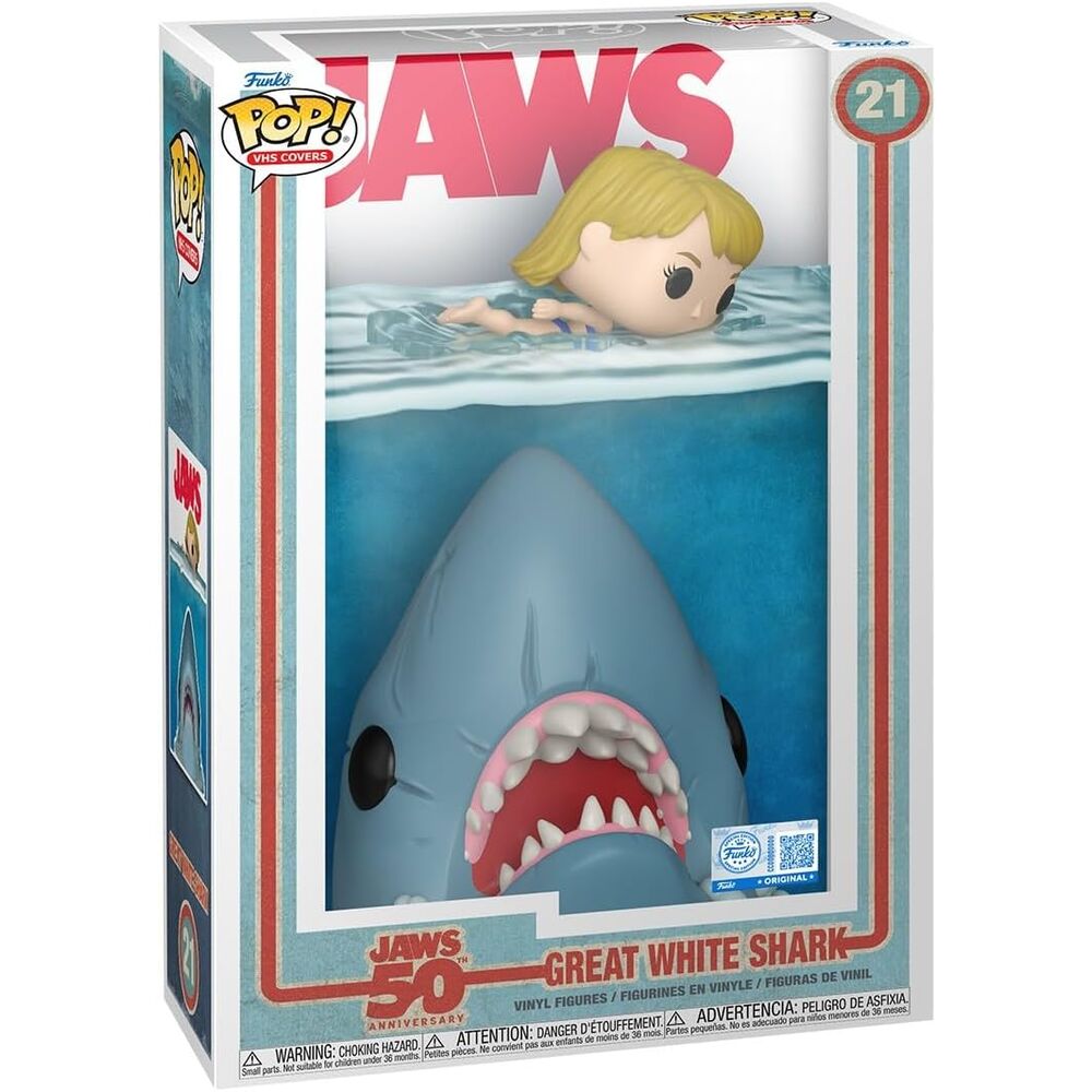 Funko Pop! VHS Covers: Jaws 50th Anniversary - Great White Shark Vinyl Figure #21 - Ginga Toys
