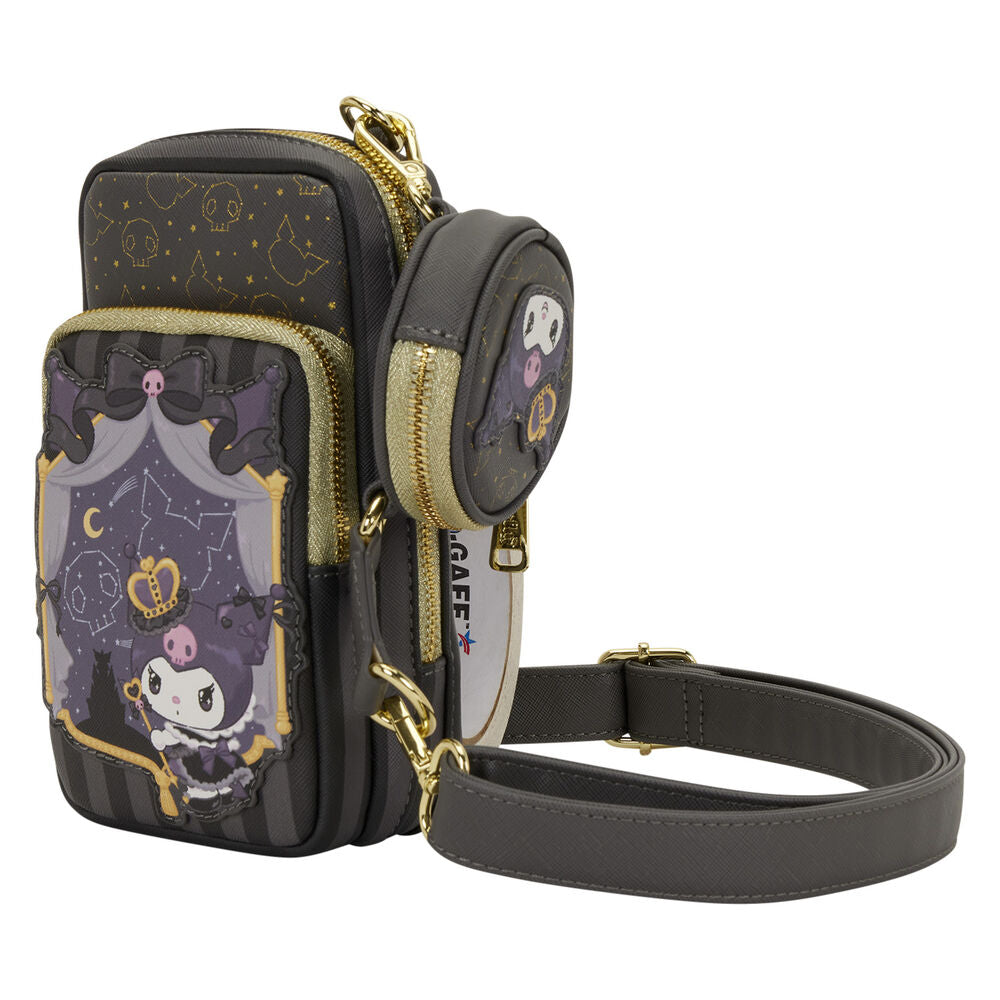 Loungefly Sanrio Kuromi 20th Anniversary Cell Phone Crossbody Bag with Coin Bag - Ginga Toys