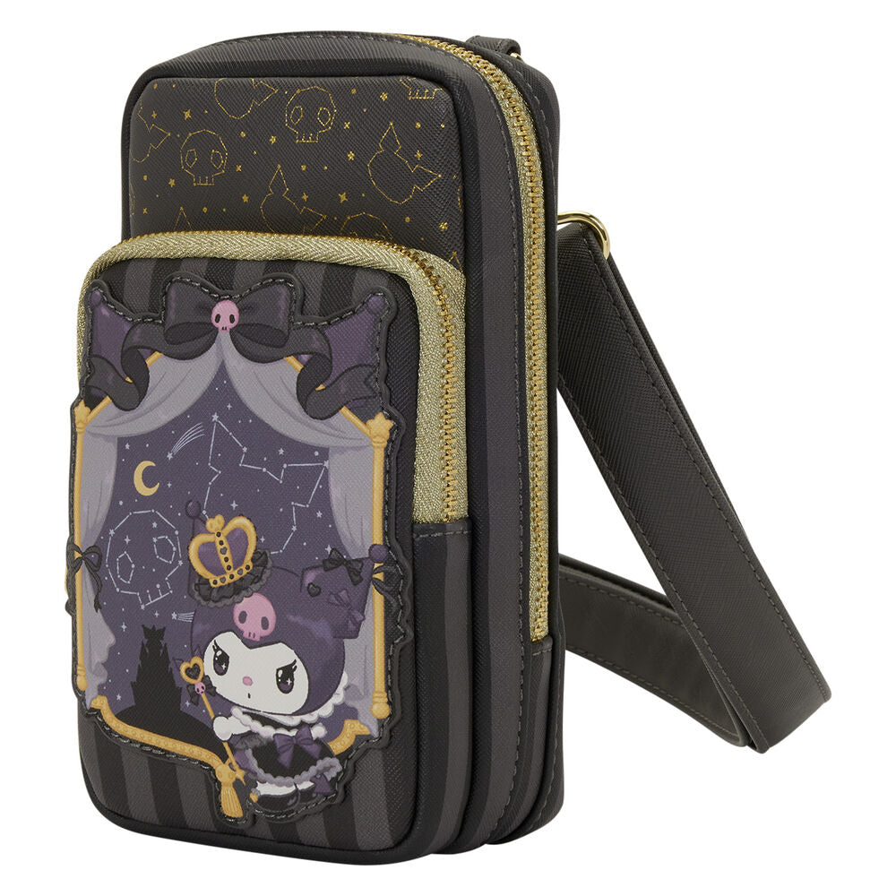 Loungefly Sanrio Kuromi 20th Anniversary Cell Phone Crossbody Bag with Coin Bag - Ginga Toys