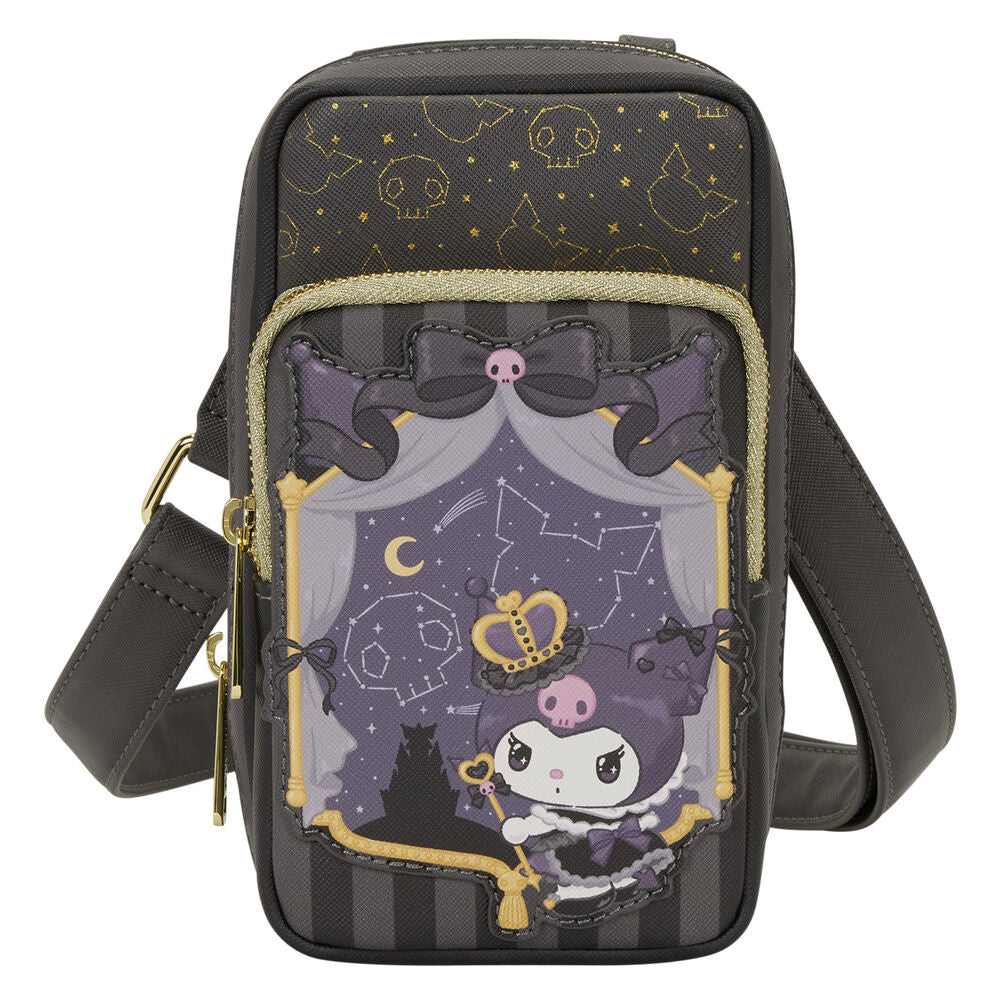 Loungefly Sanrio Kuromi 20th Anniversary Cell Phone Crossbody Bag with Coin Bag - Ginga Toys