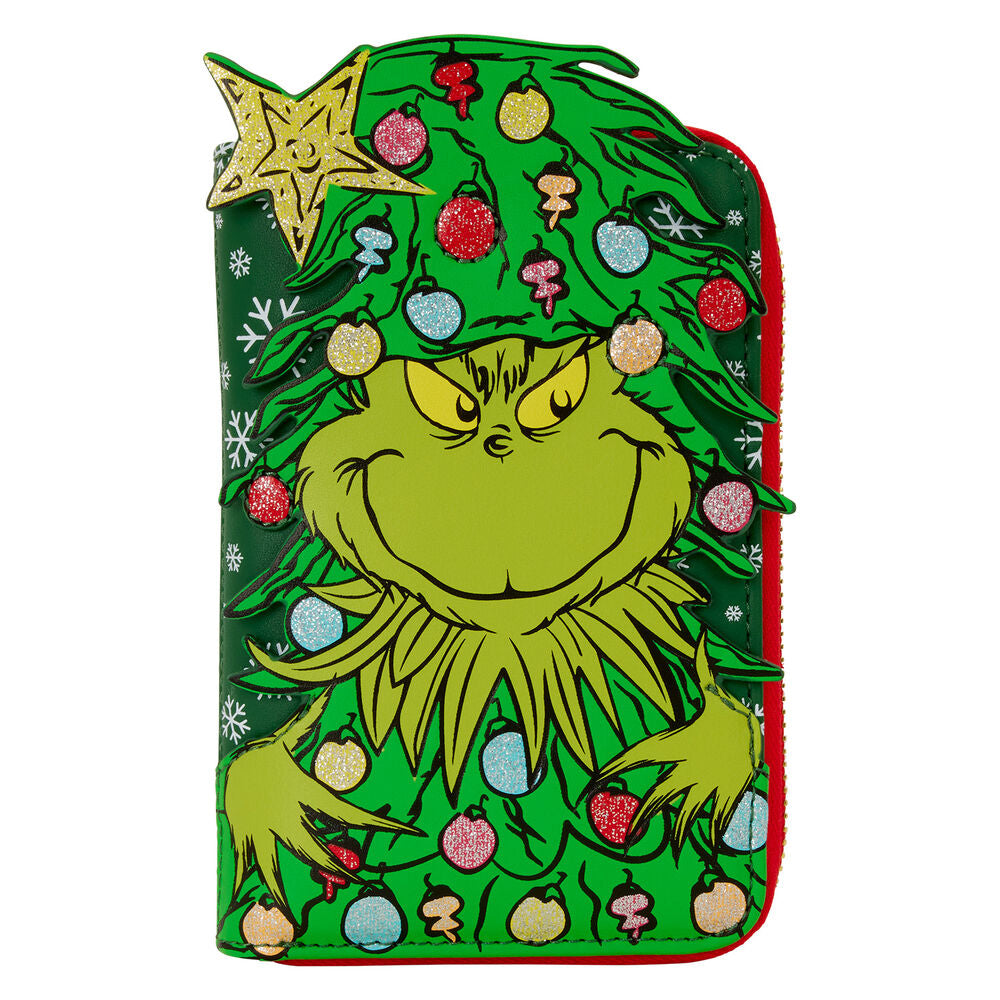 Loungefly The Grinch Dr. Seuss How the Grinch Stole Christmas! Tree Zip Around Wallet - Ginga Toys