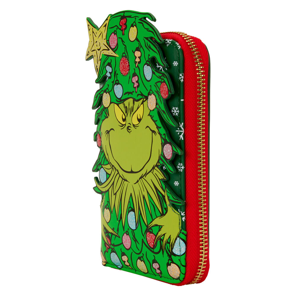 Loungefly The Grinch Dr. Seuss How the Grinch Stole Christmas! Tree Zip Around Wallet - Ginga Toys