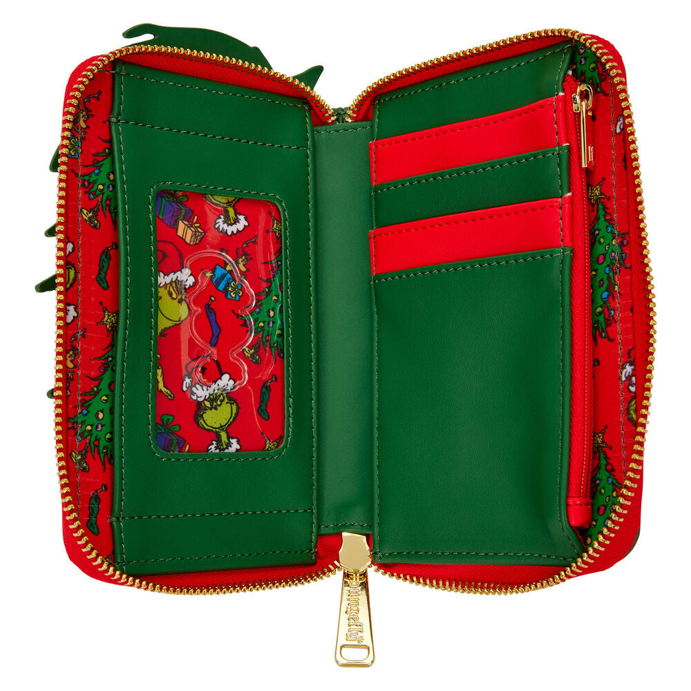Loungefly The Grinch Dr. Seuss How the Grinch Stole Christmas! Tree Zip Around Wallet - Ginga Toys