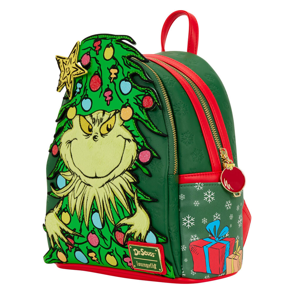 Loungefly The Grinch Dr. Seuss How the Grinch Stole Christmas! Tree Light Up Plush Mini Backpack - Ginga Toys