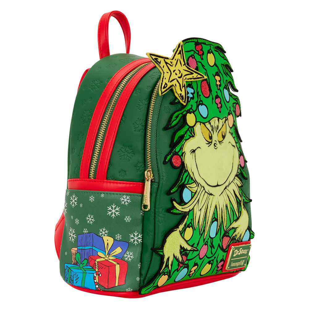 Loungefly The Grinch Dr. Seuss How the Grinch Stole Christmas! Tree Light Up Plush Mini Backpack - Ginga Toys
