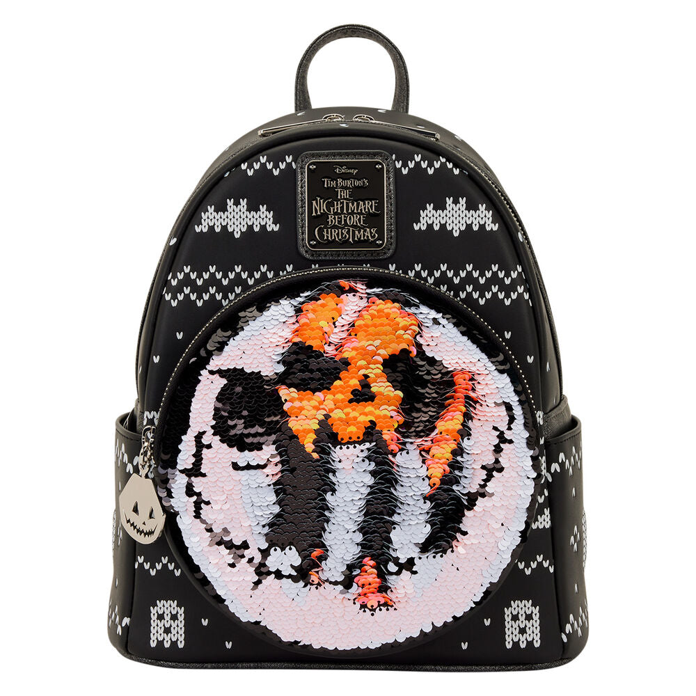 Loungefly Disney The Nightmare Before Christmas Jack Skellington Reversible Sequins Mini Backpack - Ginga Toys