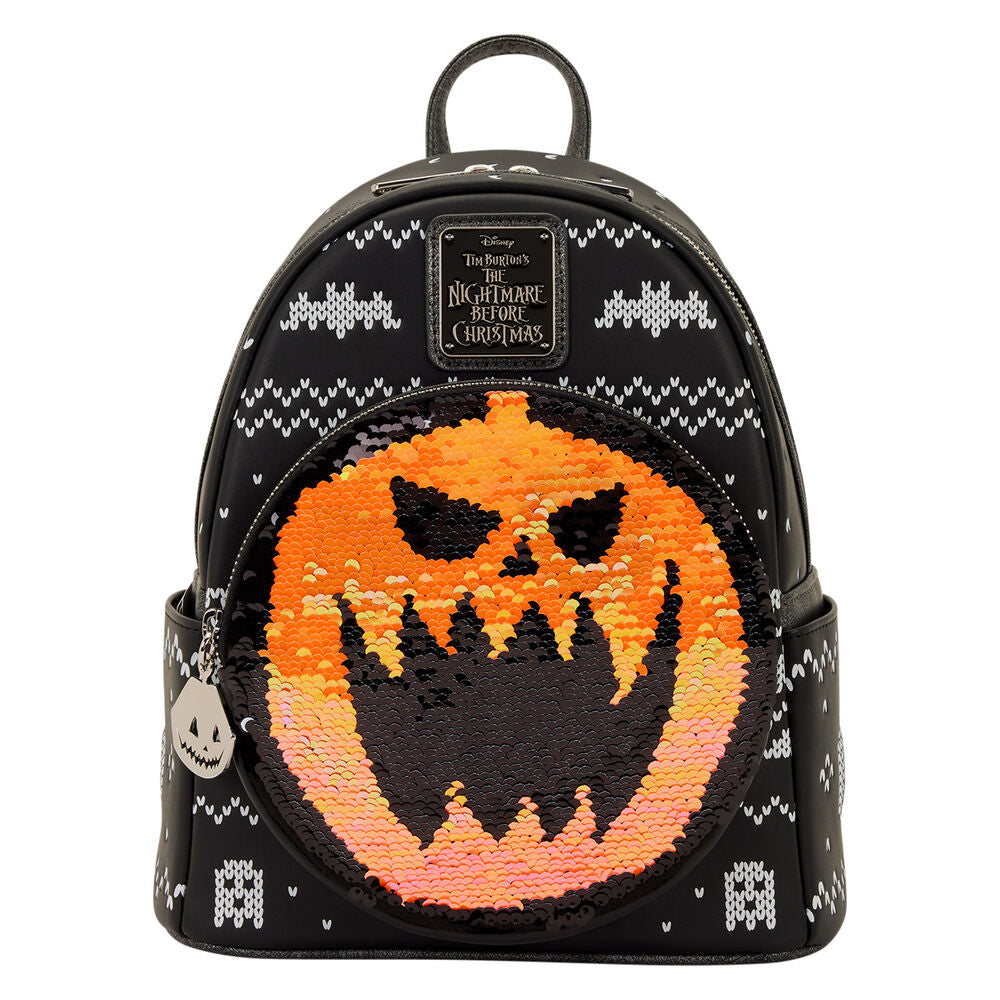 Loungefly Disney The Nightmare Before Christmas Jack Skellington Reversible Sequins Mini Backpack - Ginga Toys