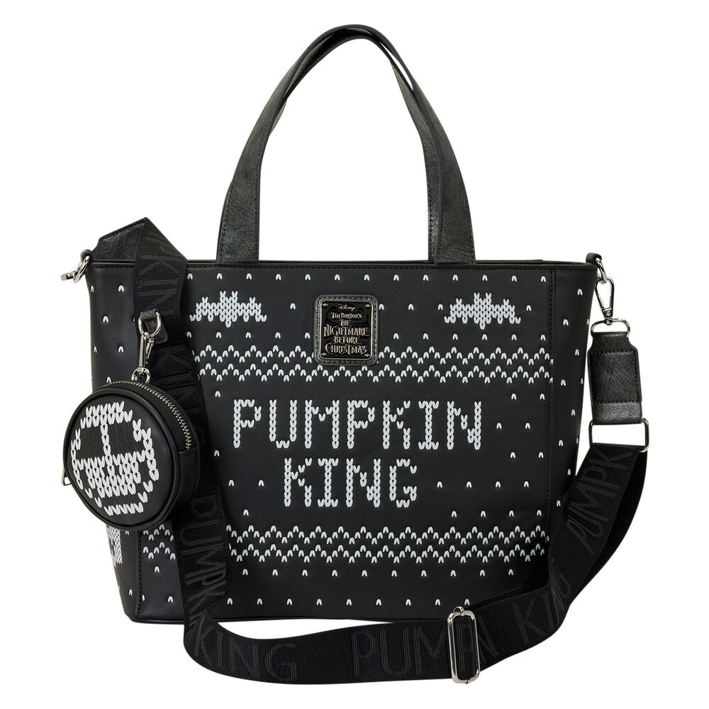 Loungefly Disney The Nightmare Before Christmas Jack Skellington Reversible Sequins Tote Crossbody Bag with Coin Bag - Ginga Toys