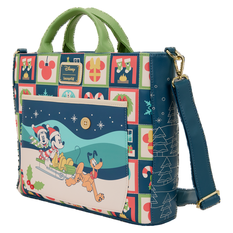 Loungefly Disney Mickey & Friends Holiday Convertible Backpack & Tote Crossbody Bag - Ginga Toys
