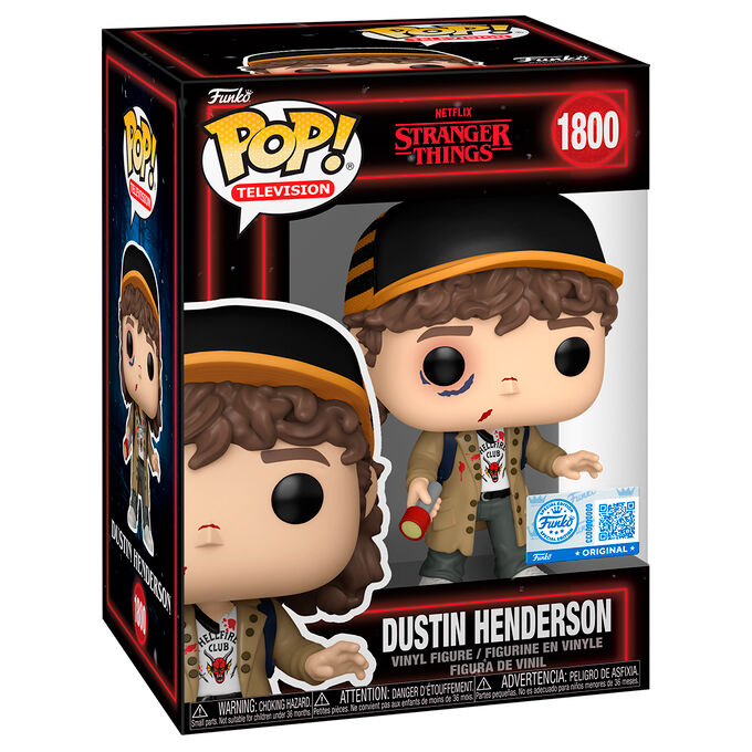 Funko Stranger Things 5 Pop! Television #1800 Dustin Henderson (Battle Damaged) Vinyl Figure - Ginga Toys